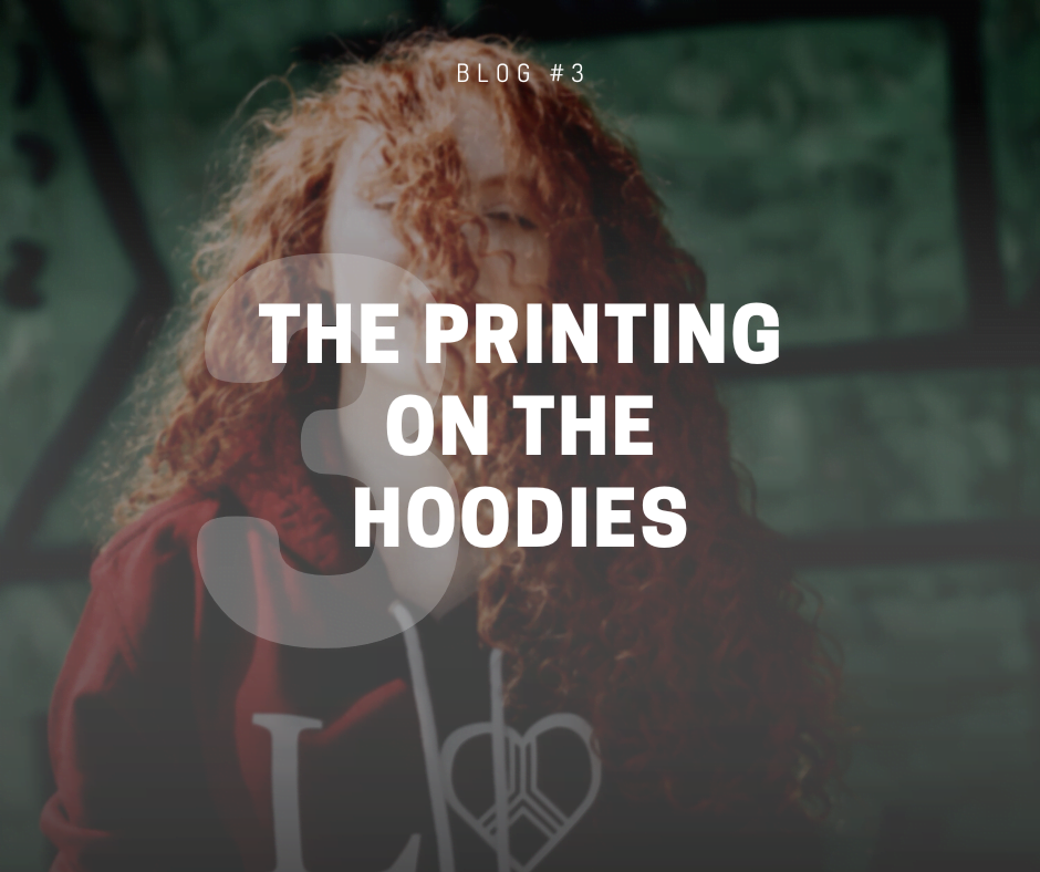 The printing on the hoodies